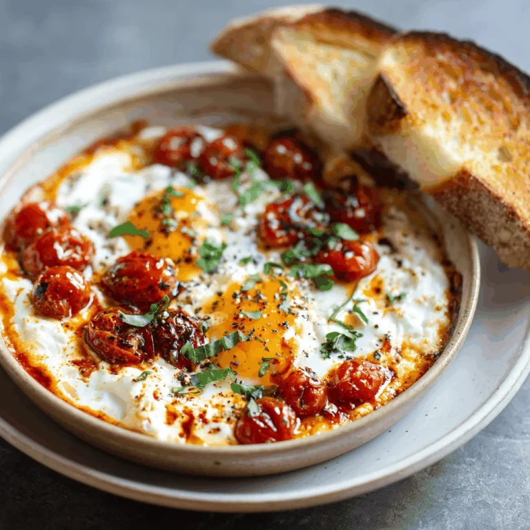 Why Baked Feta Eggs Are My New Breakfast Obsession A delicious plate of Baked Feta Eggs