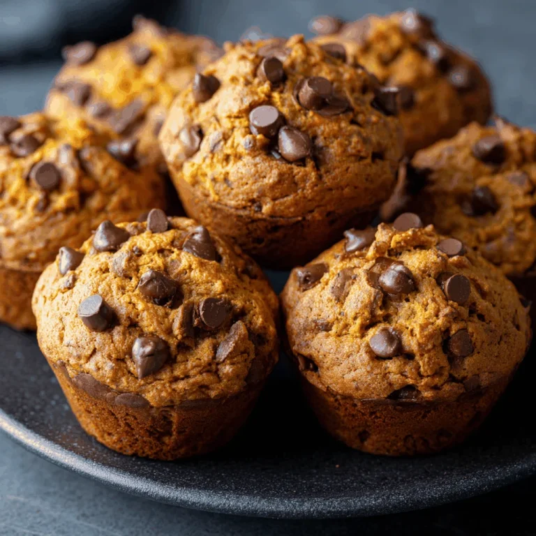 Indulge in Cozy Chocolate Chip Pumpkin Muffins A delicious plate of Chocolate Chip Pumpkin Muffins