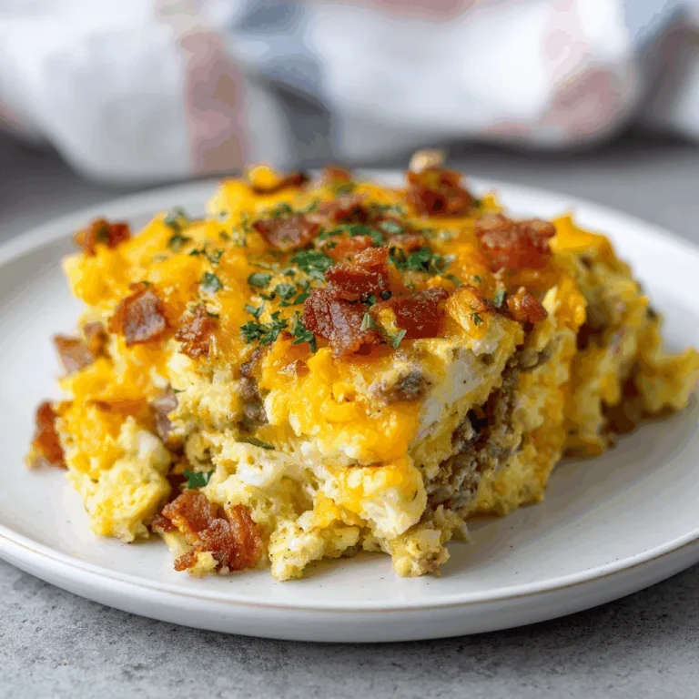 Start Your Day Right with My Favorite Crockpot Breakfast Casserole A delicious plate of Crockpot Breakfast Casserole