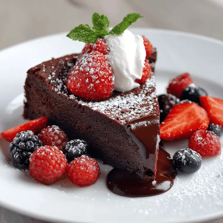 Indulge in My Favorite Flourless Chocolate Cake That Delights A delicious plate of Heavenly Flourless Chocolate Cake Recipe