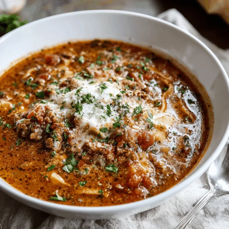 Embrace Cozy Nights with My Gluten Free Lasagna Soup A delicious plate of Gluten Free Lasagna Soup
