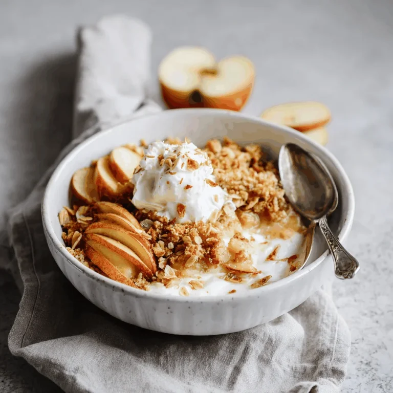 A delicious plate of Healthy Breakfast Apple Crumble