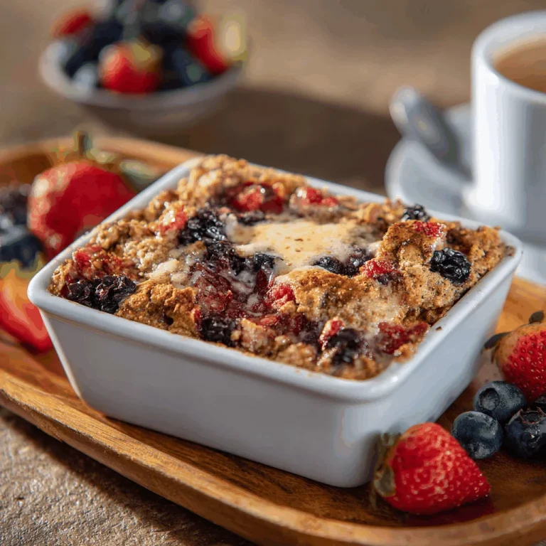Start Your Day Right with High Protein Triple Berry Bake A delicious plate of High Protein Triple Berry Bake – Healthy Breakfast Recipe