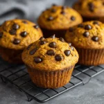 A delicious plate of Pumpkin Chocolate Chip Muffins | Kitchen At Hoskins