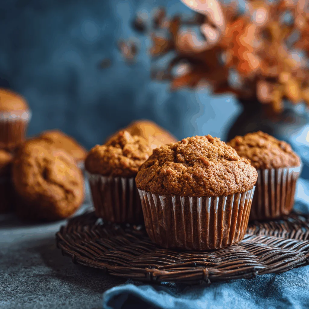 A delicious plate of Pumpkin Spice Muffins with Cream Cheese Filling