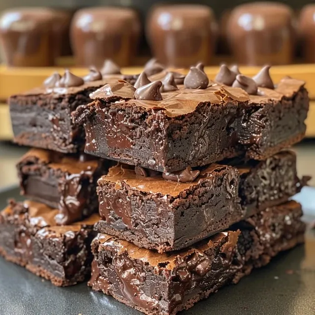 Tasty brownies filled with chocolate goodness, served in a cast iron skillet.