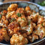 Juicy, spicy cauliflower bites ready to be enjoyed, showcasing their texture.
