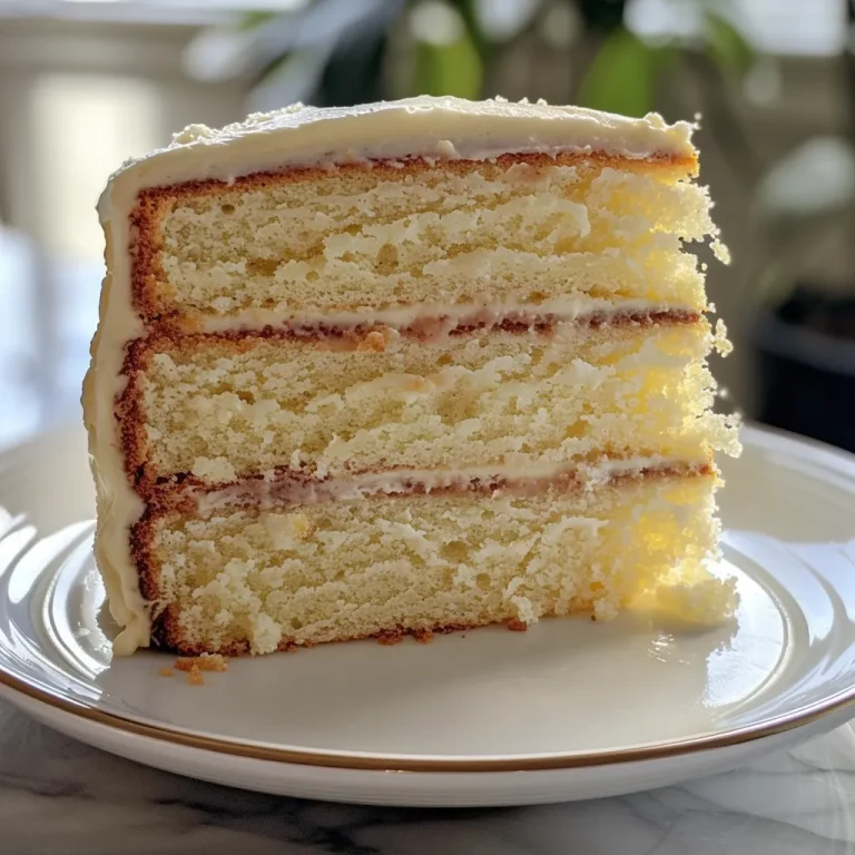 The Timeless Classic: Elevating Your Baking with the Best Vanilla Cake Recipe Detailed side view of a vanilla cake, highlighting its fluffy layers and smooth icing.