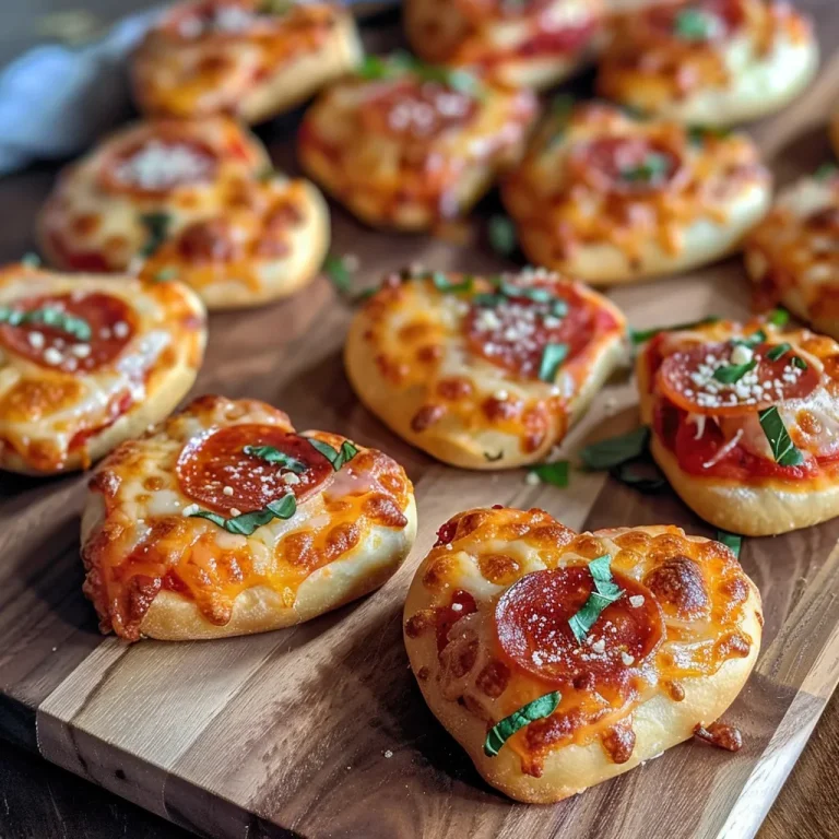 Whip Up Love: Easy Heart-Shaped Mini Pizzas for Every Occasion A plate of heart-shaped mini pizzas with melted cheese and fresh ingredients.