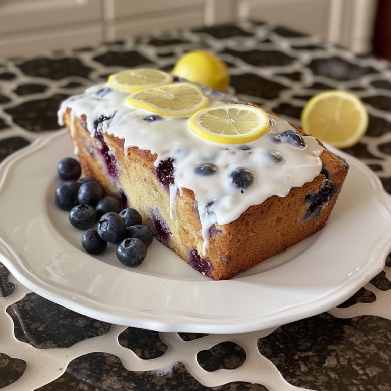 Brighten Your Day with This Zesty Lemon Blueberry Loaf Cake