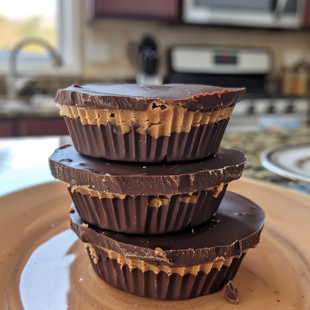 Mouth-watering close-up of No Bake Reese's Truffle Cups featuring a glossy chocolate coating.