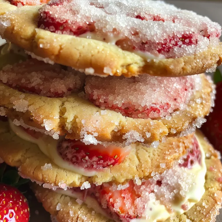 Juicy strawberry cheesecake cookies arranged on a plate, highlighting their soft texture and creamy filling.