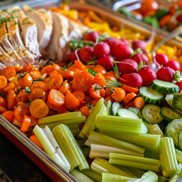 Elevate Your Appetizer Game with a Colorful Turkey Veggie Tray