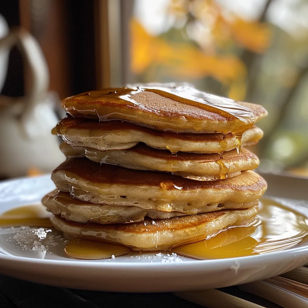 A vibrant display of vegan pancakes, adorned with fruit and coconut flakes.