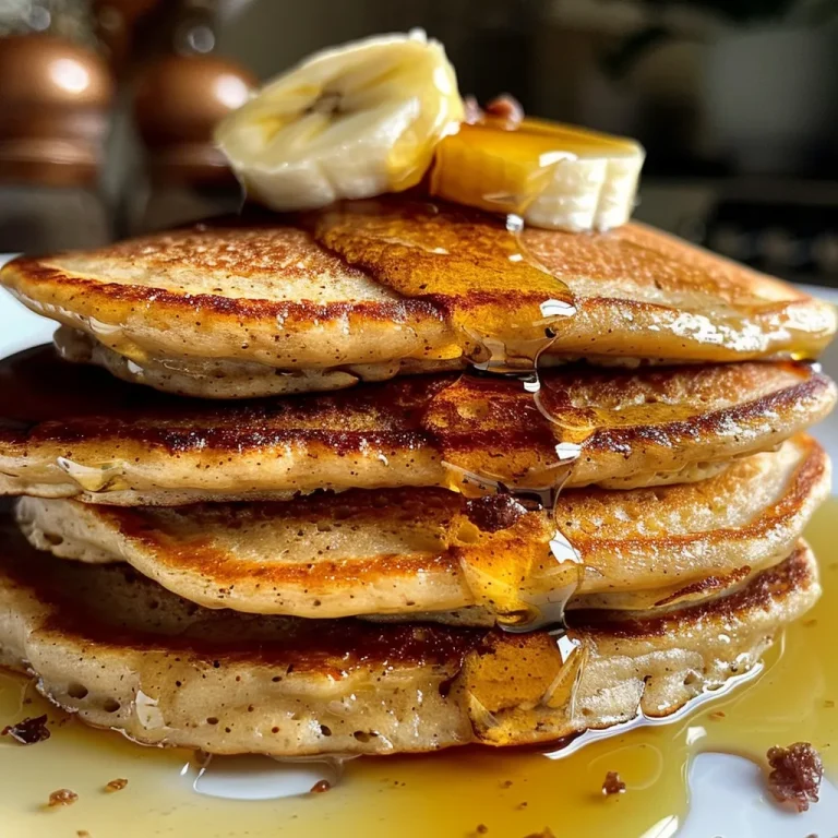 Simple Joys: Whip Up Delicious 3-Ingredient Banana Pancakes Three-ingredient banana pancakes topped with fresh blueberries and syrup.