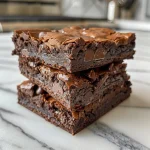 Savory, moist brownie slice showcasing its soft texture and shiny top.