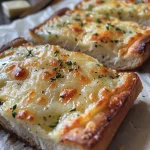 Appetizing photo of Greek yogurt garlic bread, highlighting minced garlic and herb toppings.