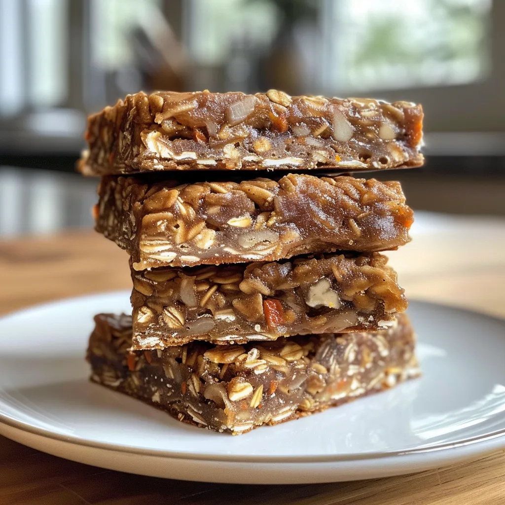 Detailed shot of breakfast bars with grains and fruits, emphasizing their wholesome nature.
