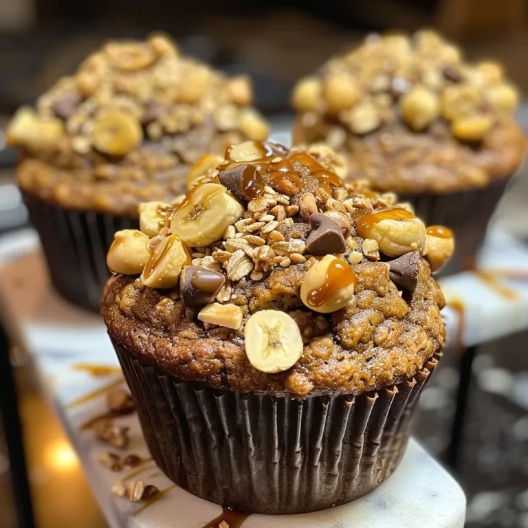 Juicy healthy muffins made from bananas and peanut butter, topped with mini chocolate chips.
