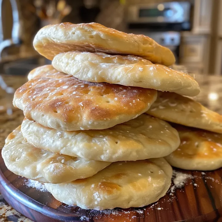 Juicy homemade pita bread with a light crust and fluffy interior, ready to be filled.