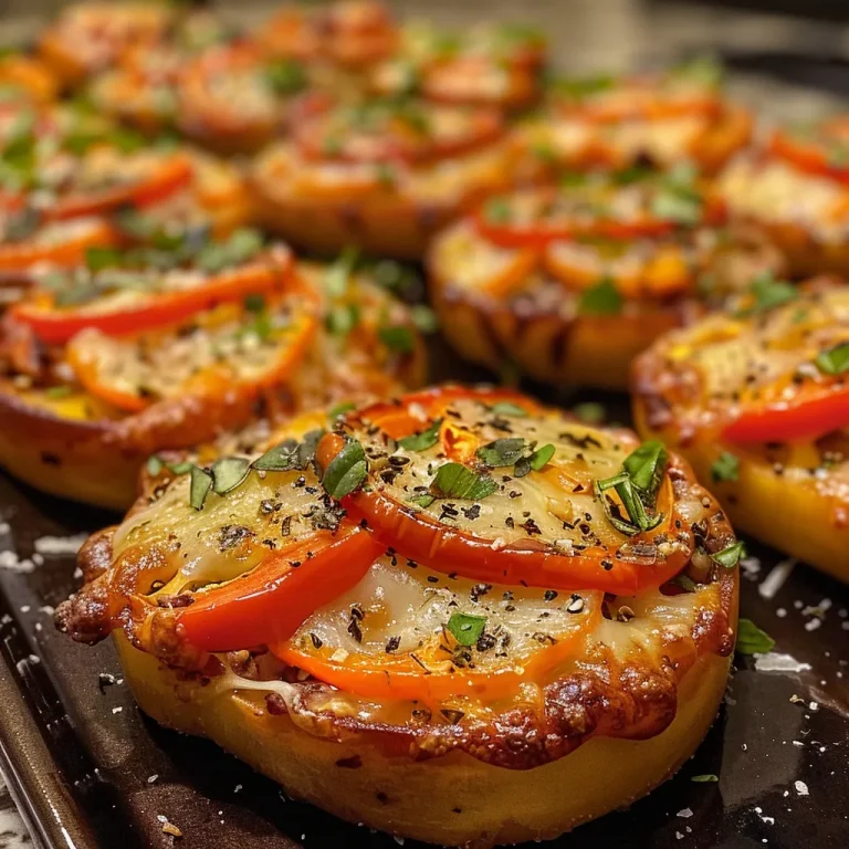 Colorful Mini Veggie Pizza Bites with melted cheese.