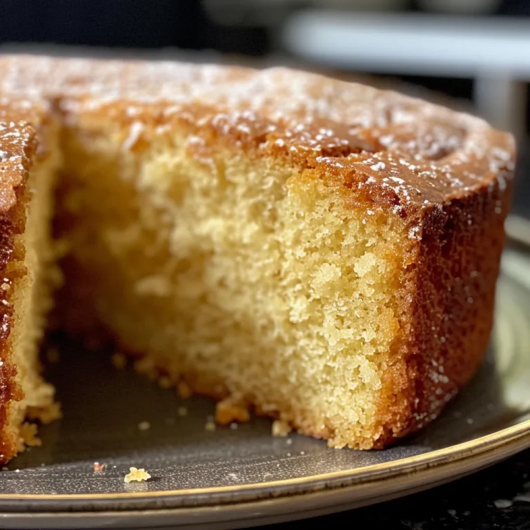 Detailed view of a freshly baked vanilla pound cake with a rich texture.
