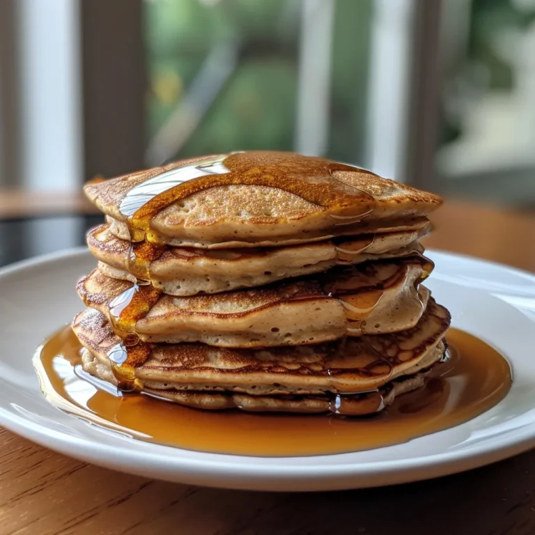 Energizing Mornings: Crafting Perfect Protein Oatmeal Blender Pancakes Delicious Protein Oatmeal Blender Pancakes with a vibrant garnish of banana slices.