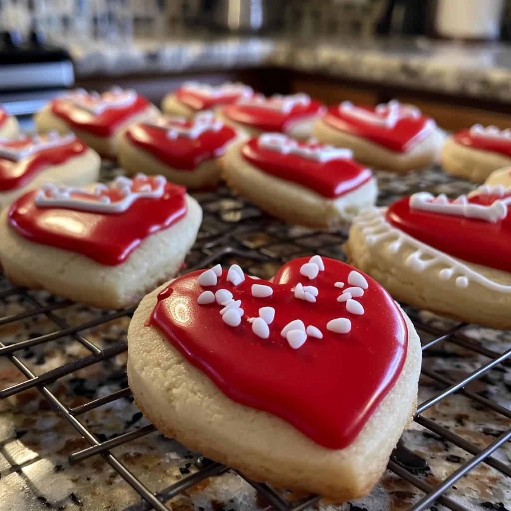 Delicious heart-shaped cookies with vibrant red color captured with an iPhone.