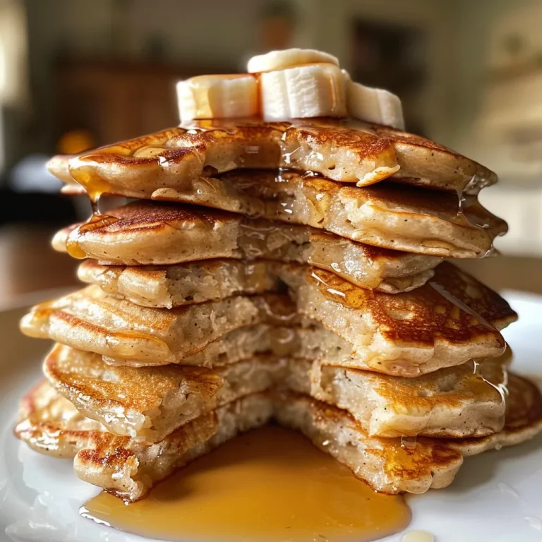 Textured vegan banana pancakes on a plate with a soft, warm appearance.