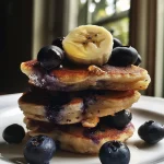 Juicy blueberry pancake bites with a soft texture and bright color.