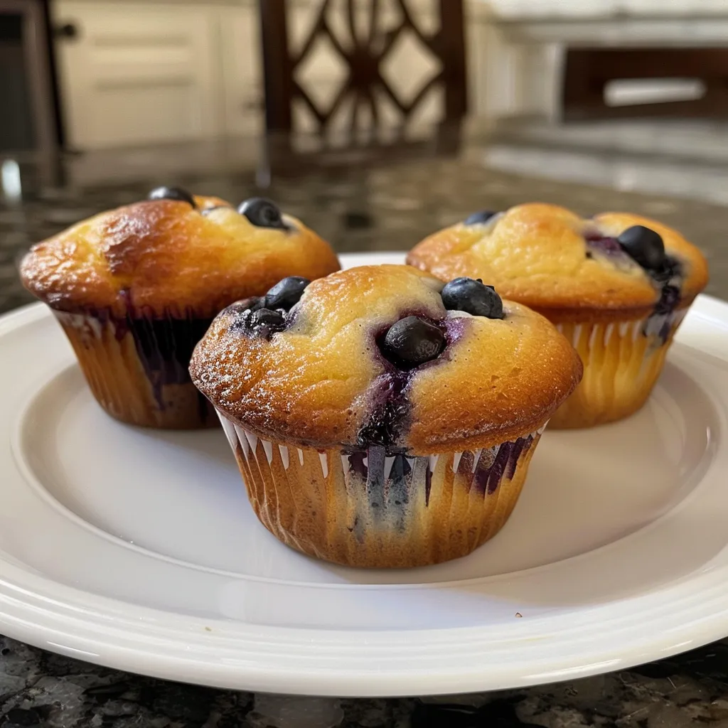 Delicious blueberry cream cheese muffins, highlighting the vibrant blueberries and rich cream cheese.