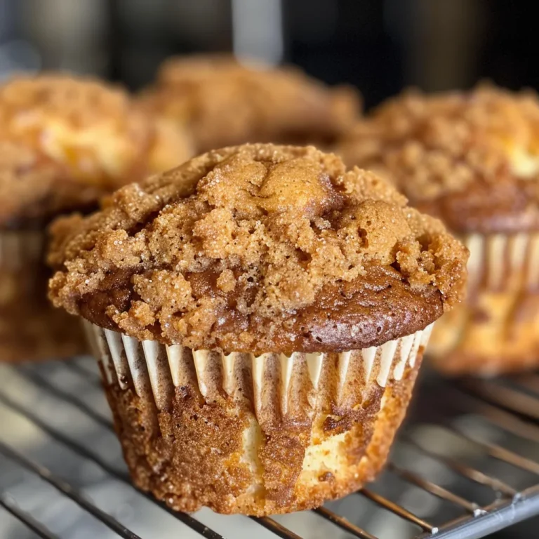 Juicy cinnamon apple muffin with a fluffy texture and visible apple pieces inside.