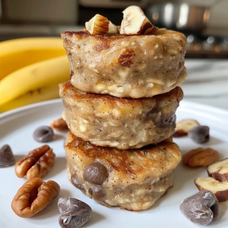 Start Your Mornings Right: Energizing Cottage Cheese Banana Oat Protein Pancake Bites Delicious mini pancakes featuring oats, banana, and chocolate chips, garnished with nuts.