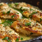 Sliced creamy garlic parmesan chicken presented in a pressure cooker.