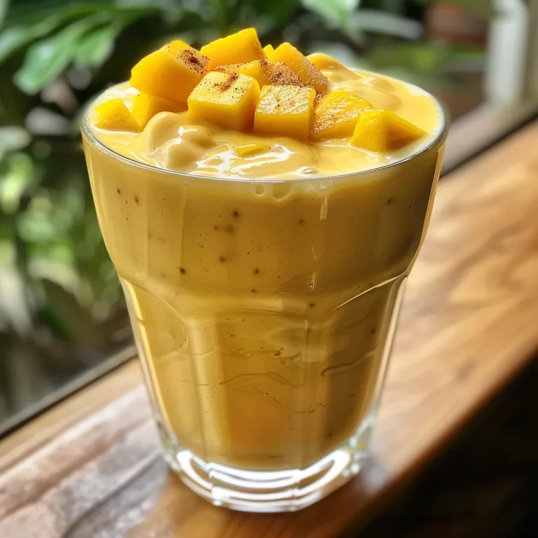Elevate Your Refreshments: The Creamy Fusion of Mango and Kefir Refreshing mango lassi with kefir, showcasing ice cubes and a swirl of yogurt in a clear glass.