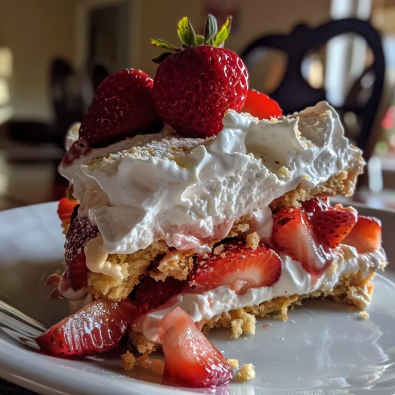 Chill Out This Summer with a Refreshing Strawberry Shortcake Icebox Cake Detailed shot of a refreshing Strawberry Shortcake Icebox Cake with shortcake cookies and whipped cream.