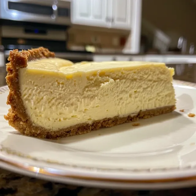 An appetizing image of Greek yogurt cheesecake highlighting its luscious filling and crust.