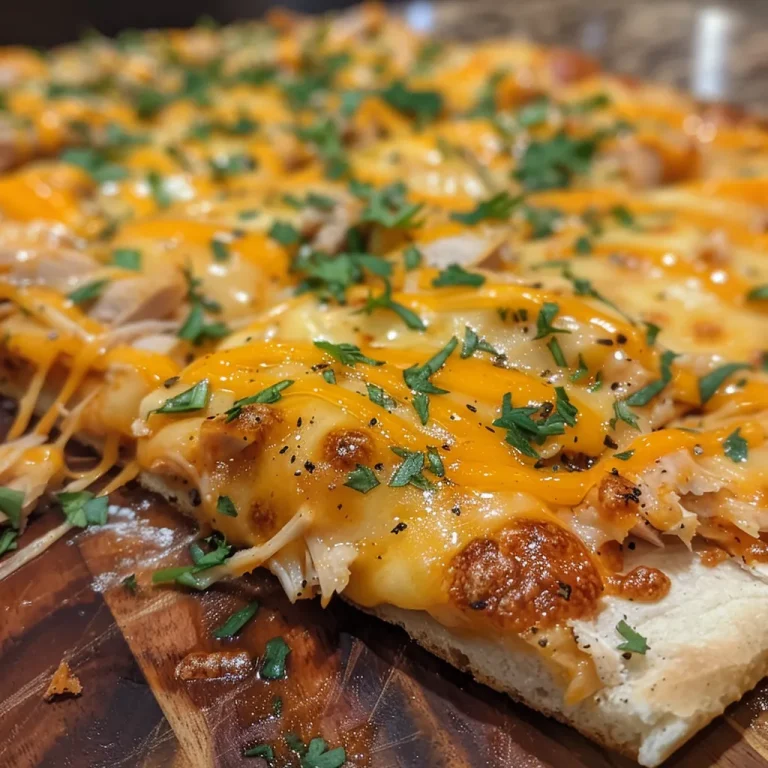 Juicy BBQ Cheddar Turkey Flatbread featuring turkey and BBQ sauce on naan.