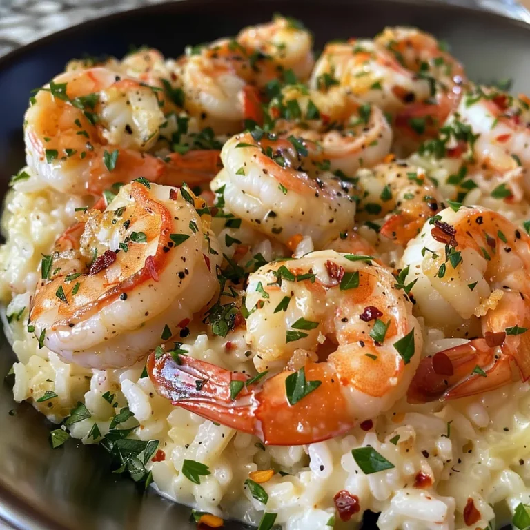 Indulge in Comfort: The Creamy Garlic Butter Shrimp Rice Experience Delicious bowl of shrimp and rice with vibrant herbs and creamy sauce.
