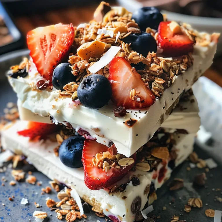 Chill Out with Delightful Frozen Yogurt Bark: A Sweet Treat for Everyone Delicious Frozen Yogurt Bark with granola and chocolate chips on a plate.