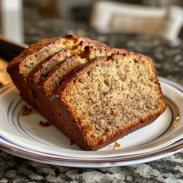 Morning Bliss: Whipping Up Greek Yogurt Banana Bread for Smiles Slice of Greek yogurt banana bread revealing a fluffy interior and a crispy outer layer.