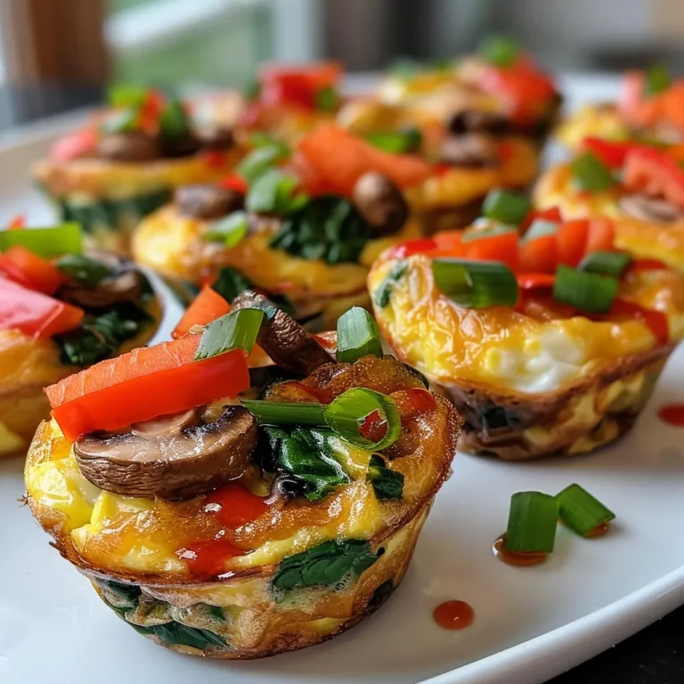 Close-up side view of Healthy Egg Muffin Cups filled with colorful vegetables.