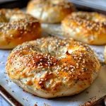 High-Protein Cottage Cheese Bagel topped with sesame seeds, showing texture and color.