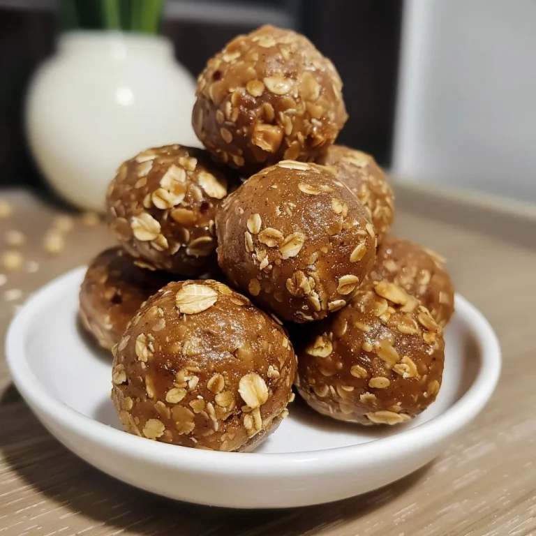 A cluster of No-Bake Peanut Butter Energy Balls, emphasizing their smooth surface and chewy appearance.