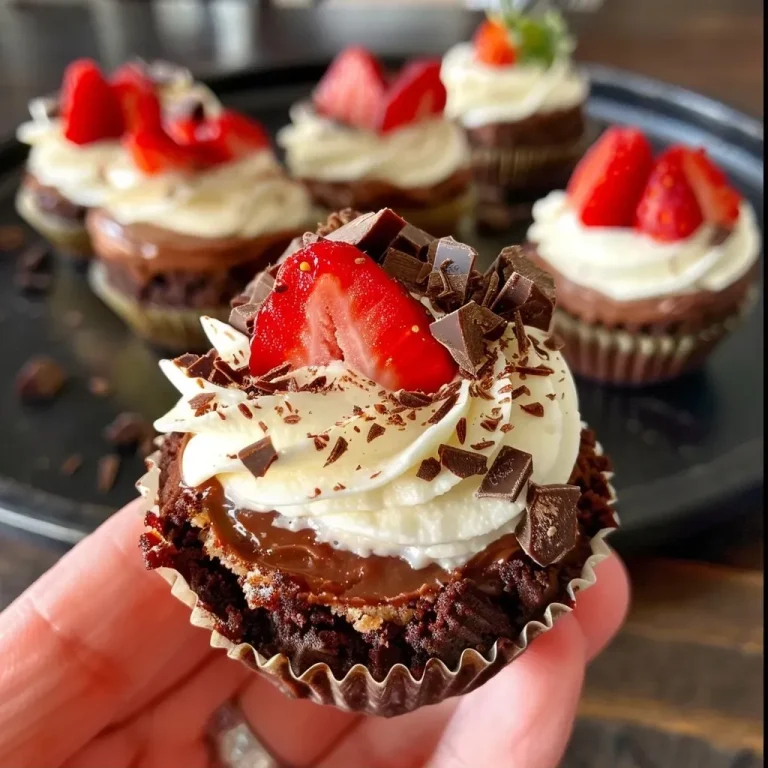 ['Close-up of chocolate strawberry cheesecake dessert cups showing layers of chocolate cookies, cream cheese filling, and strawberry puree.', 'Side view of decadent dessert cups featuring chocolate cookie crust and vibrant strawberry topping.', 'Delicious chocolate strawberry cheesecake cups with creamy layers and a garnish of fresh strawberries.', 'Rich dessert cups filled with chocolate cheesecake and drizzled with strawberry sauce, displayed on a smooth surface.']