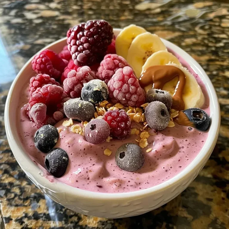 ['Close-up side view of a vibrant smoothie bowl topped with mixed berries and nuts.', 'High protein smoothie bowl featuring Greek yogurt, cottage cheese, and colorful fruit toppings.', 'Side view of a smoothie bowl filled with frozen berries, banana slices, and a drizzle of honey.', 'Delicious high protein smoothie bowl with a creamy texture and fresh fruit garnishes.']