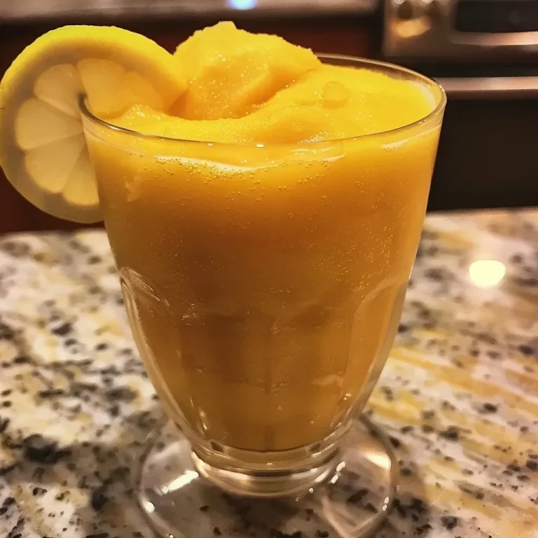 ['Close-up of a refreshing mango lemonade in a clear glass with ice.', 'Side view of a vibrant mango lemonade with lemon slices and mint garnish.', 'Juicy mango lemonade in a glass, highlighting its bright yellow color and bubbles.', 'Iced mango lemonade in a glass, showcasing chunks of mango and lemon slices.']