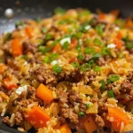 ['Close-up of a creamy, cheesy Cajun beef rice dish in a bowl.', 'Side view of a bowl filled with One Pot Cheesy Cajun Beef Rice, topped with green onions.', 'Juicy One Pot Cheesy Cajun Beef Rice with colorful vegetables and melted cheese.', 'A hearty serving of One Pot Cheesy Cajun Beef Rice with visible chunks of beef and peppers.']
