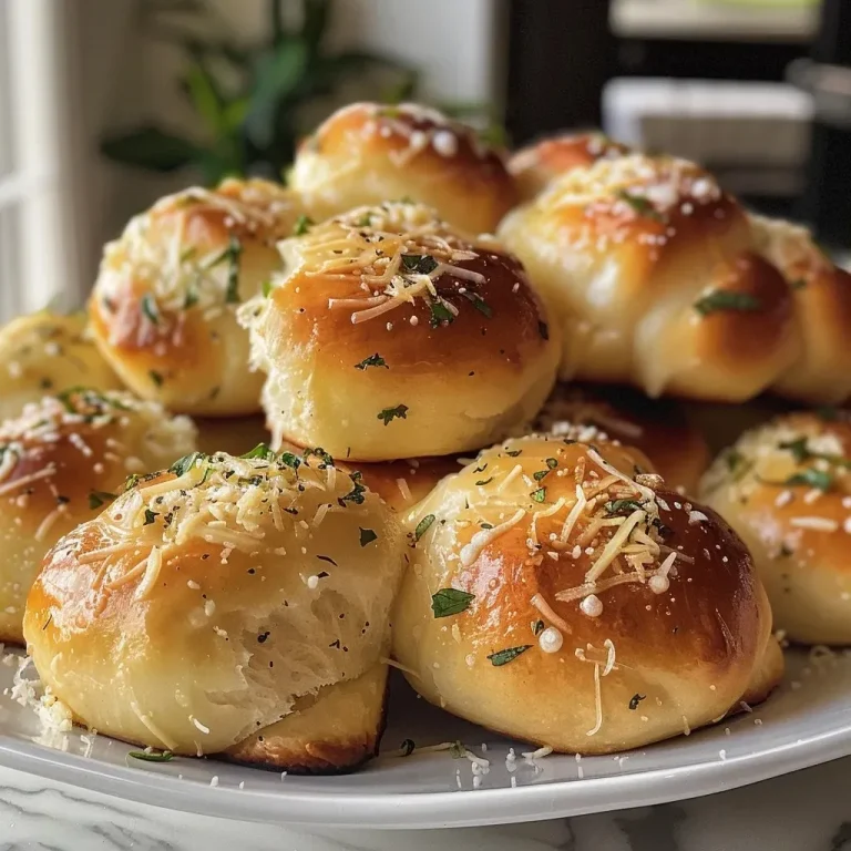 ['Close-up view of golden-brown Parmesan Garlic Rolls with a crispy crust.', 'Side view of freshly baked Parmesan Garlic Rolls topped with melted cheese and garlic.', 'Juicy and fluffy Parmesan Garlic Rolls showcasing their cheesy texture.', 'Detailed image of Parmesan Garlic Rolls highlighting the garlic and Parmesan topping.']