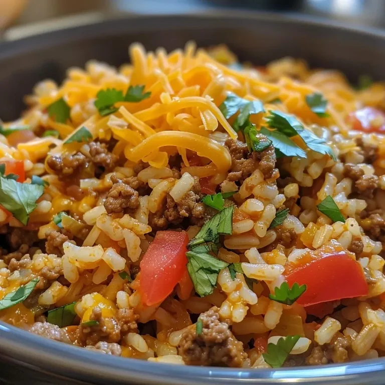 ['Close-up view of Taco Rice topped with melted Queso.', 'Juicy Taco Rice dish featuring ground beef and creamy cheese.', 'Deliciously layered Taco Rice with Queso sauce glistening.', 'A side view of Taco Rice garnished with Queso and fresh ingredients.']